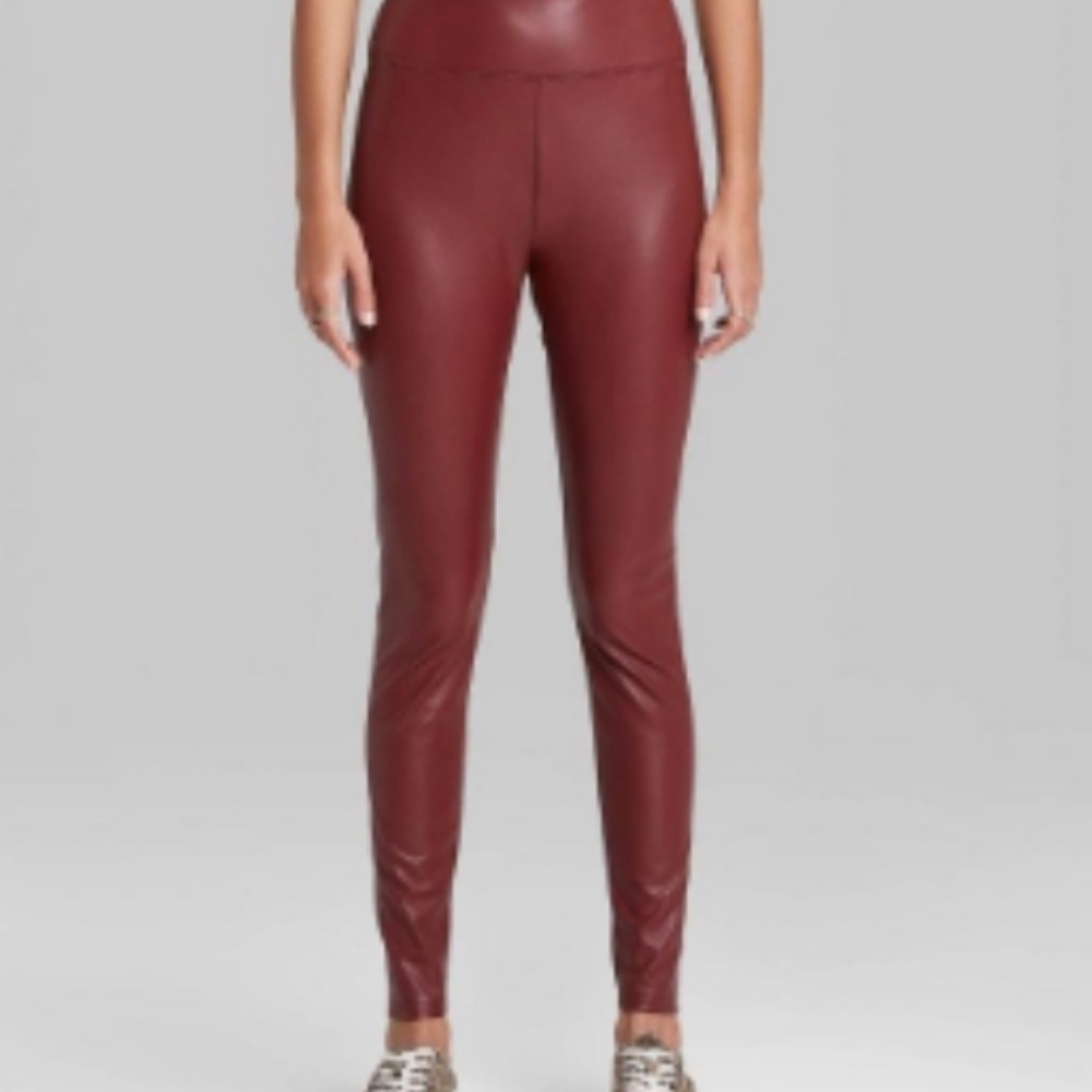 Wild Fable Wine Faux Leather Leggings